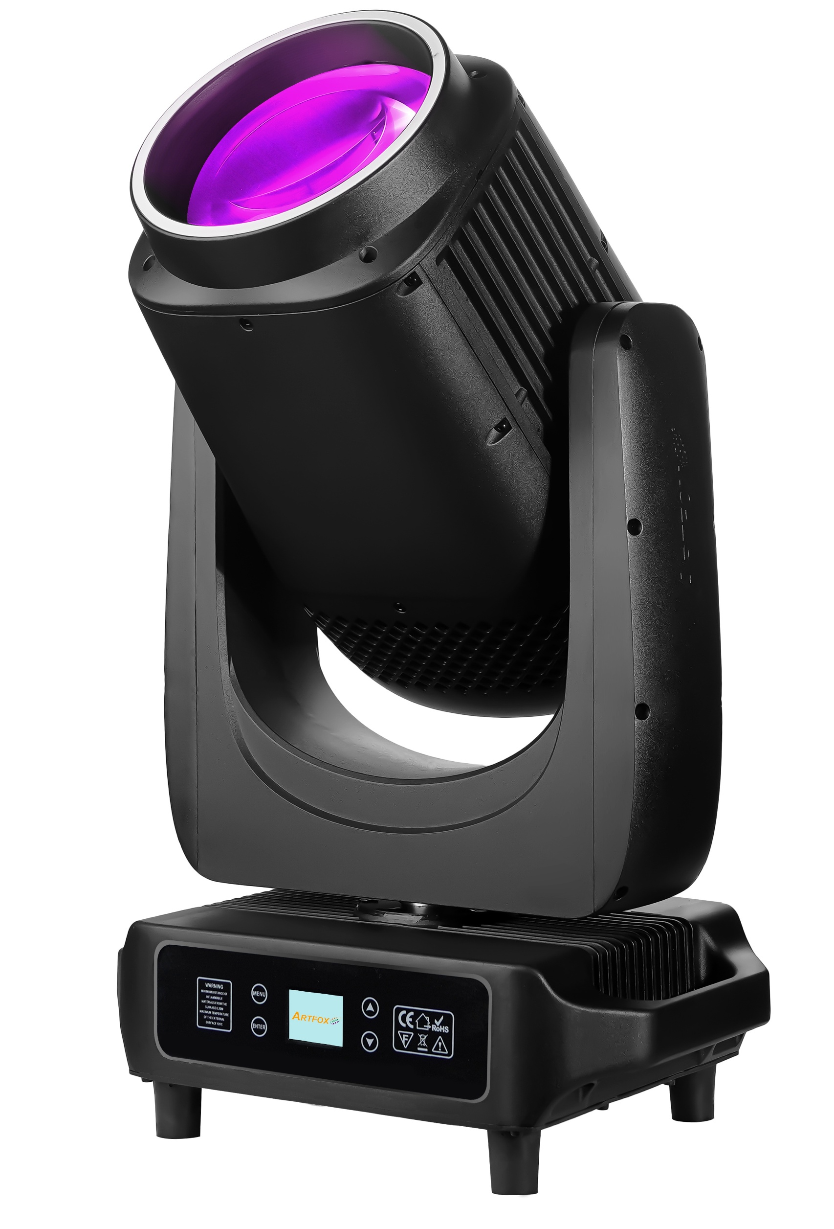 Moving Head:Aluminal body, IP65 outdoor waterproof, 381w lamp, LED ring